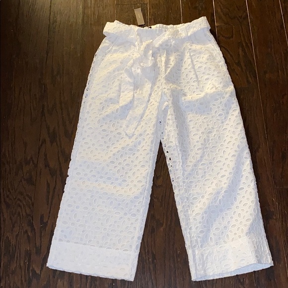J.crew Tie-waist eyelet pant NWT. Size 6